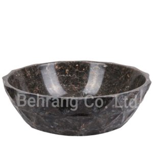 روشویی کاسه سنگی مدل مثلثی دهبید مشکی جام